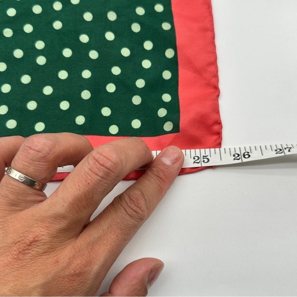 Anne Klein Silk Scarf - Iconic Lion Head Green /Red - Picture 4 of 5